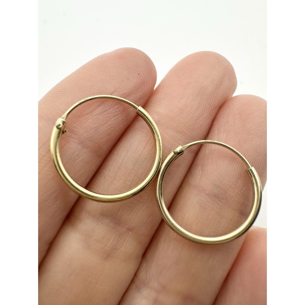 Gold Over Sterling Silver Plain Hoop Earrings